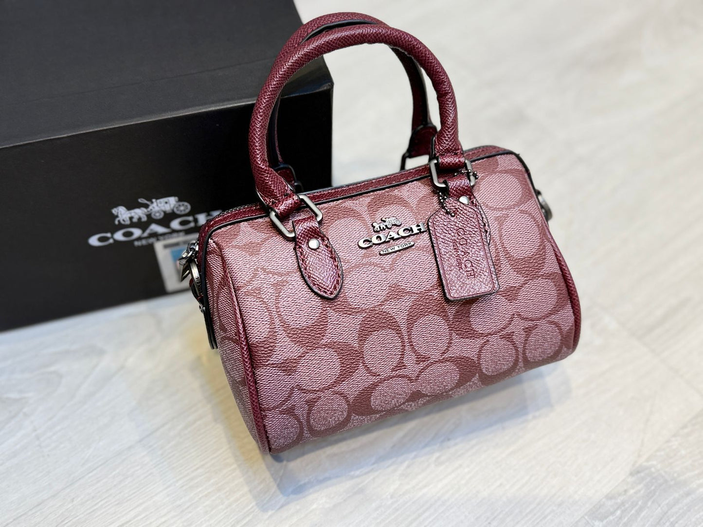 Coach - Mini Rowan Crossbody/Satchel In Blocked Signature Canvas