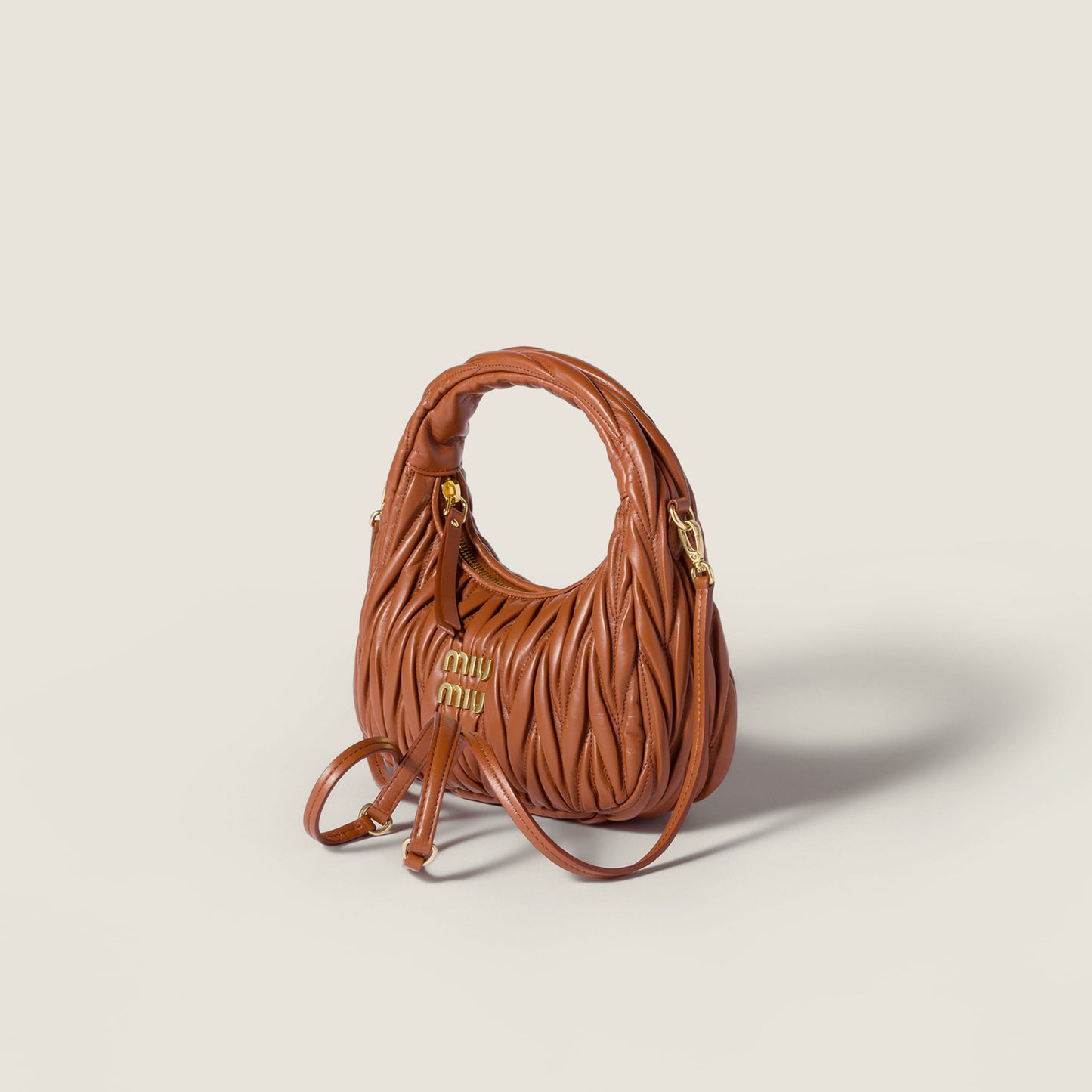 Wander nap leather hobo bag Rust - حقيبة هوبو بني فاتح Wander جلد