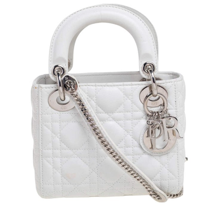 Lady Dior Medium Lambskin Cannage Ruffle Trim