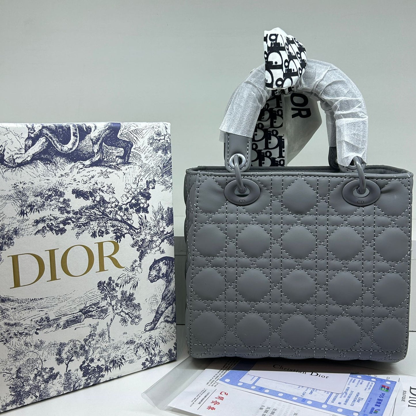 Lady Dior Medium Lambskin Cannage Ruffle Trim