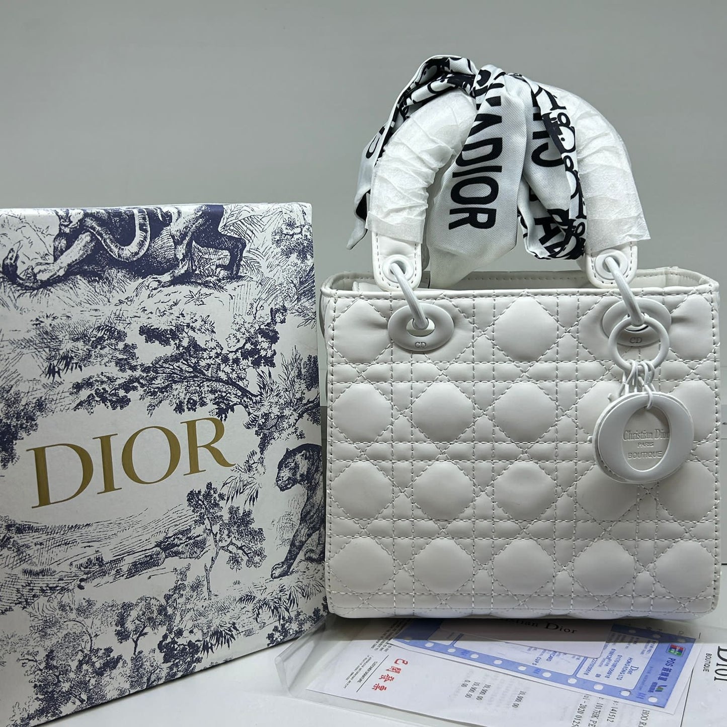 Lady Dior Medium Lambskin Cannage Ruffle Trim