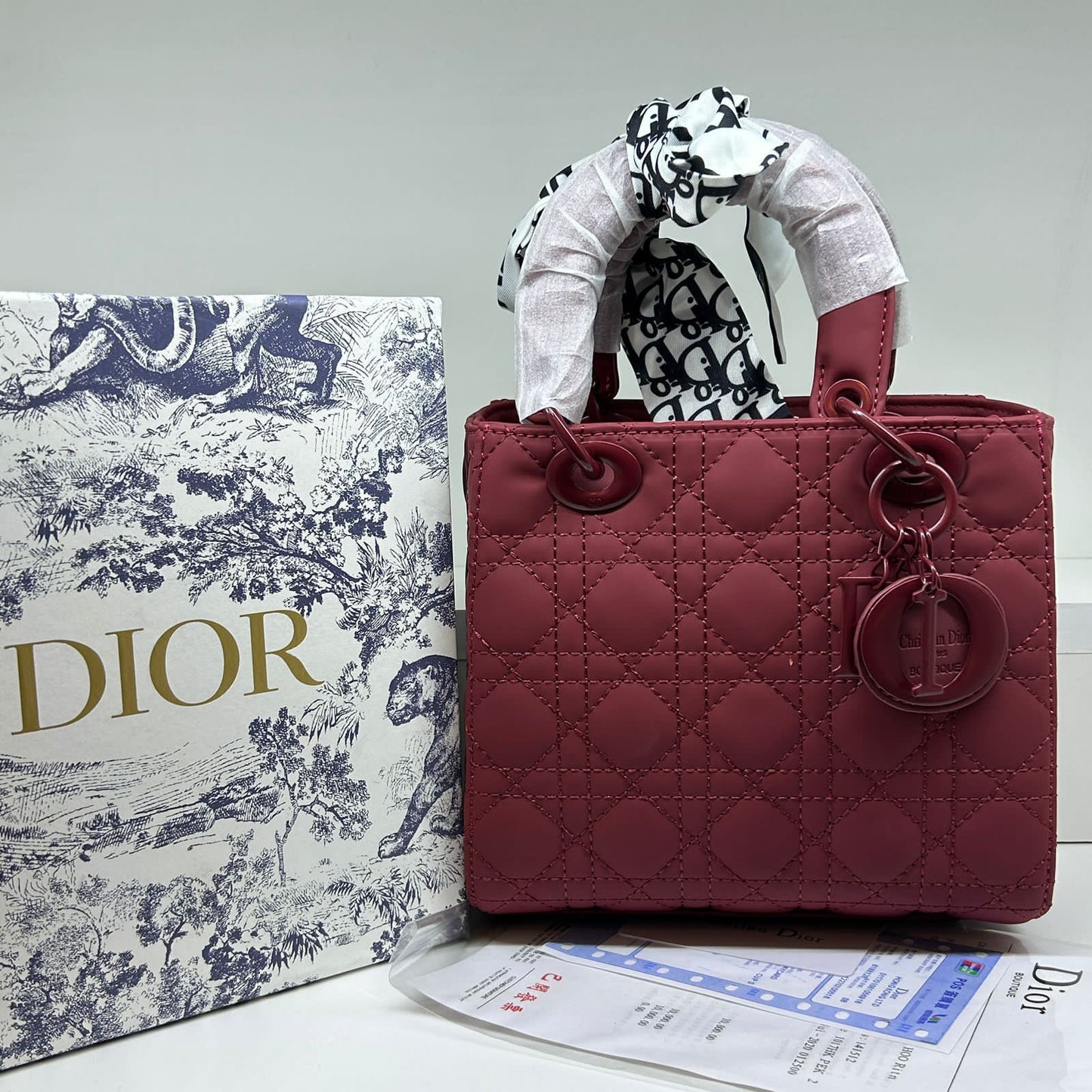 Lady Dior Medium Lambskin Cannage Ruffle Trim
