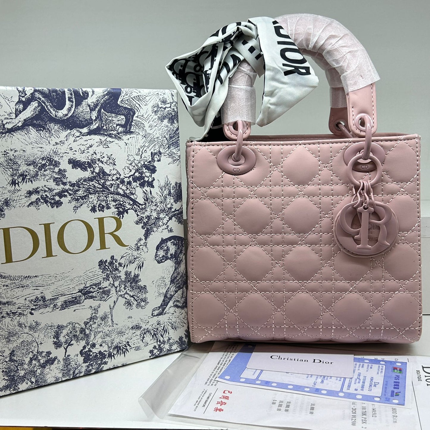 Lady Dior Medium Lambskin Cannage Ruffle Trim