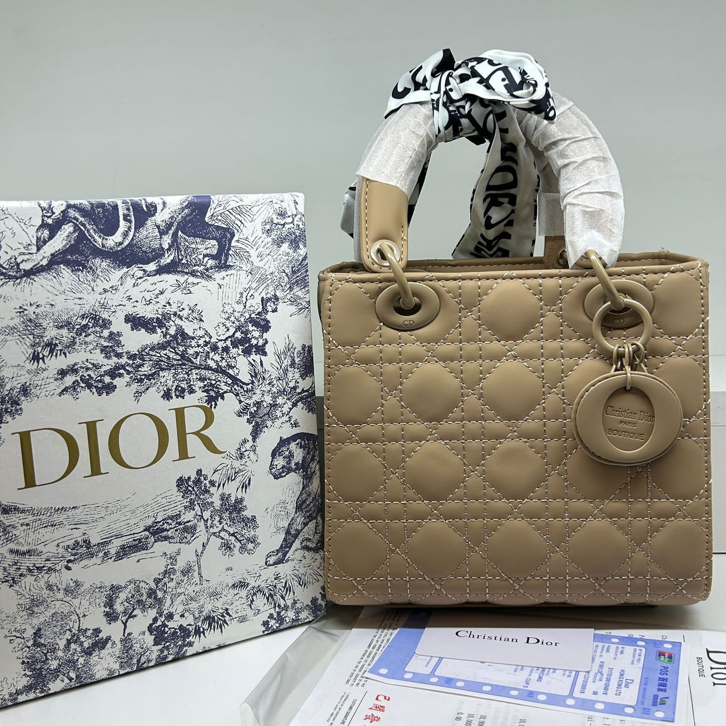 Lady Dior Medium Lambskin Cannage Ruffle Trim