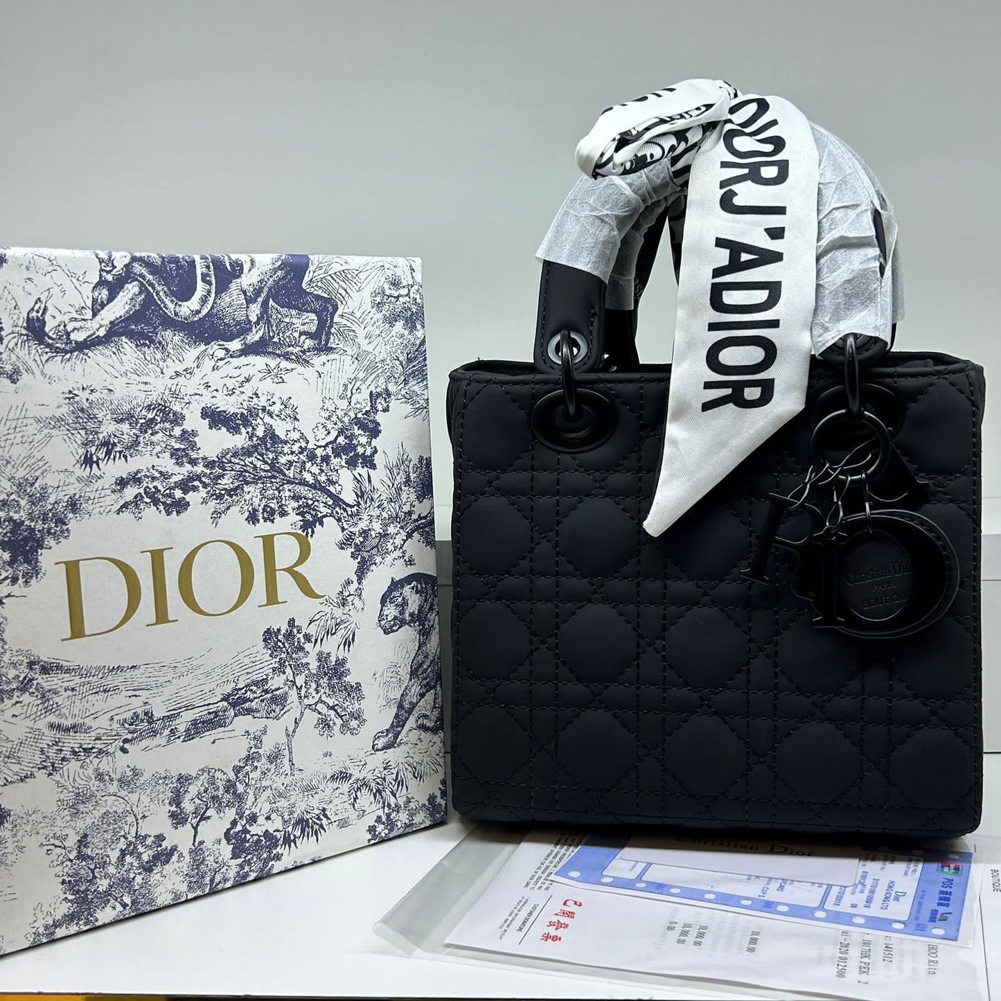 Lady Dior Medium Lambskin Cannage Ruffle Trim