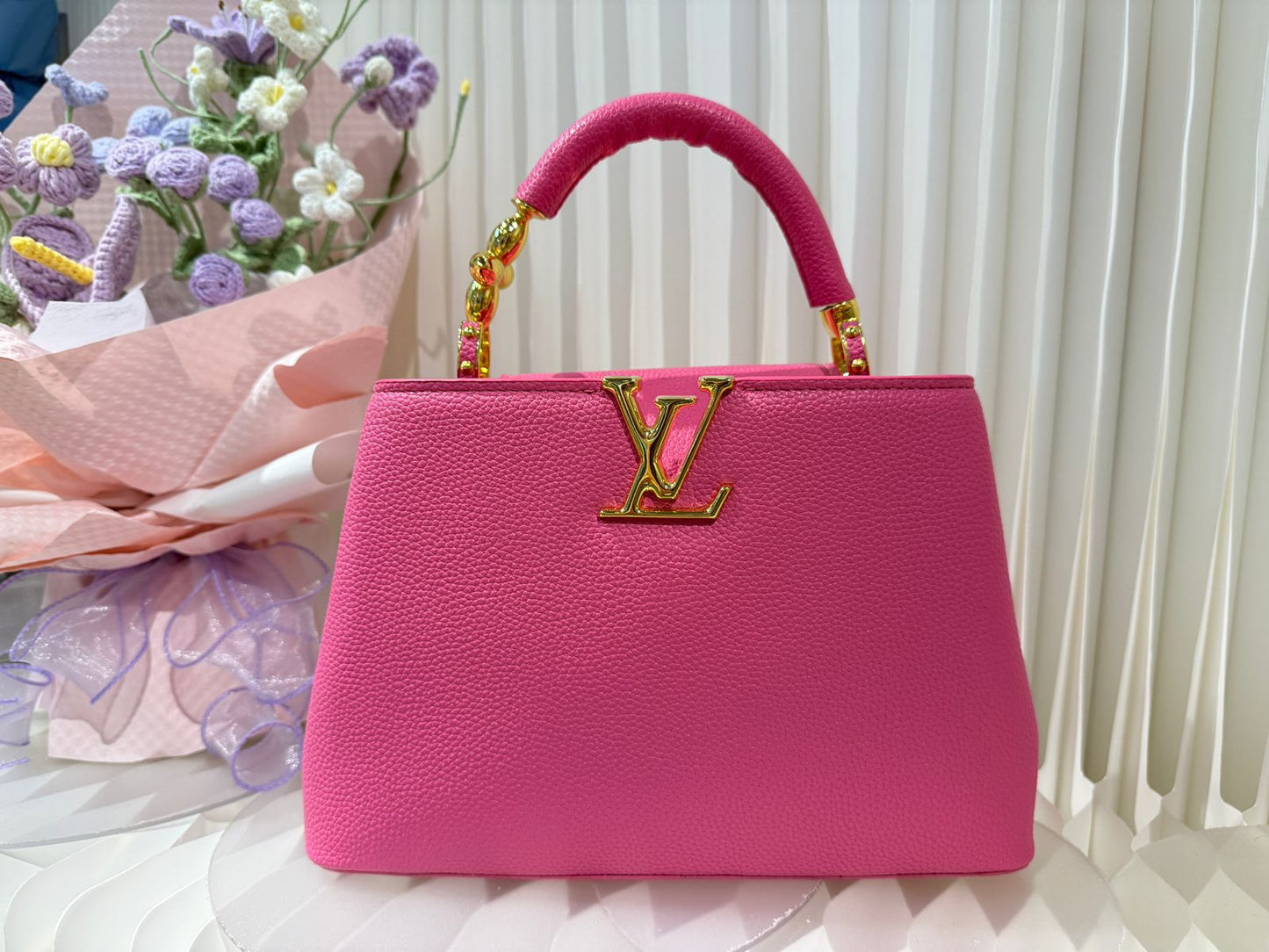 Louis Vuitton - Taurillion Leather BB Capucines Top Handle Bag