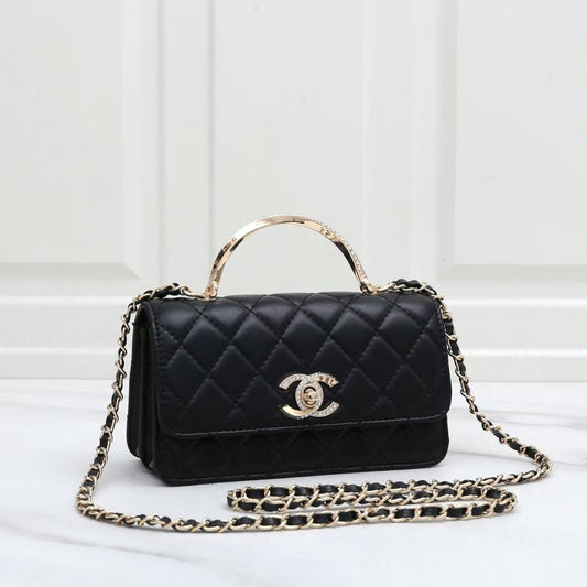 Chanel  Chanel White Lambskin Leather CC Trendy Top Handle Bag