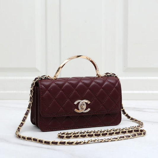 Chanel  Chanel White Lambskin Leather CC Trendy Top Handle Bag