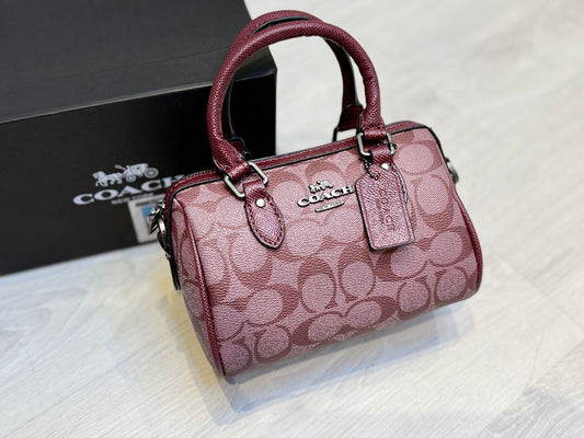 Coach - Mini Rowan Crossbody/Satchel In Blocked Signature Canvas