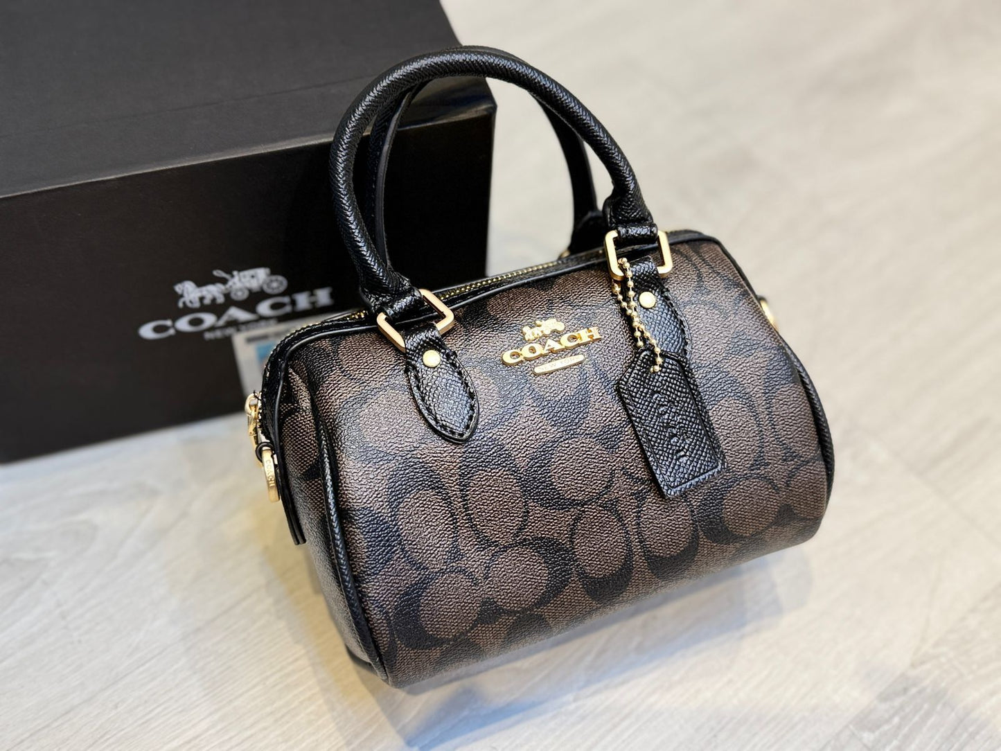 Coach - Mini Rowan Crossbody/Satchel In Blocked Signature Canvas