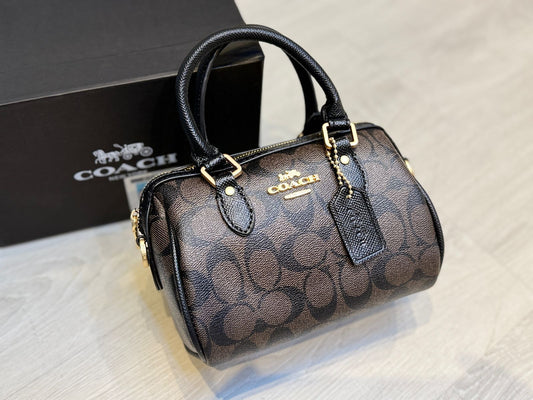Coach - Mini Rowan Crossbody/Satchel In Blocked Signature Canvas