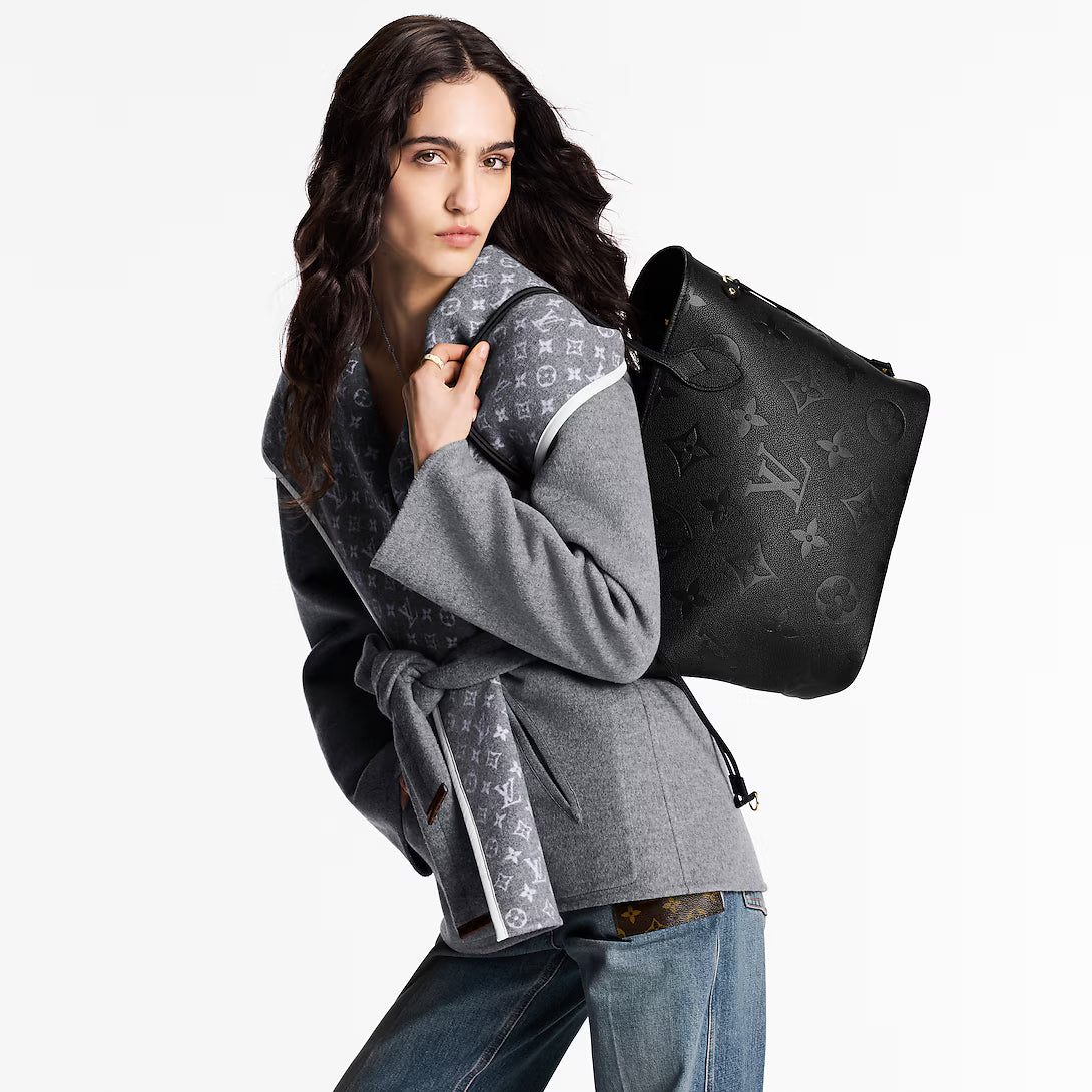 Louis Vuitton - Neverfull MM Noir Monogram Empreinte Leather Tote Bag