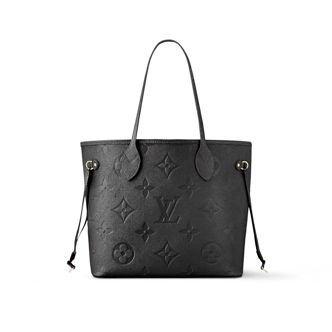 Louis Vuitton - Neverfull MM Noir Monogram Empreinte Leather Tote Bag